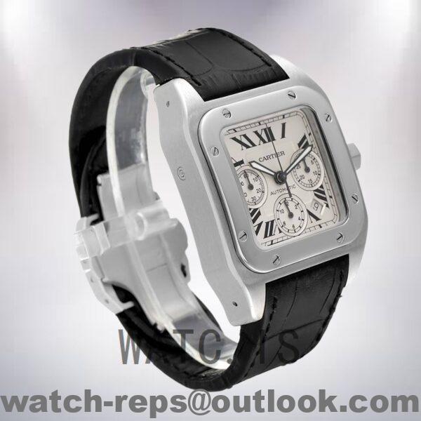 Cartier Santos Men's W20090X8 42mm Leather Strap Automatic Watch - Image 4