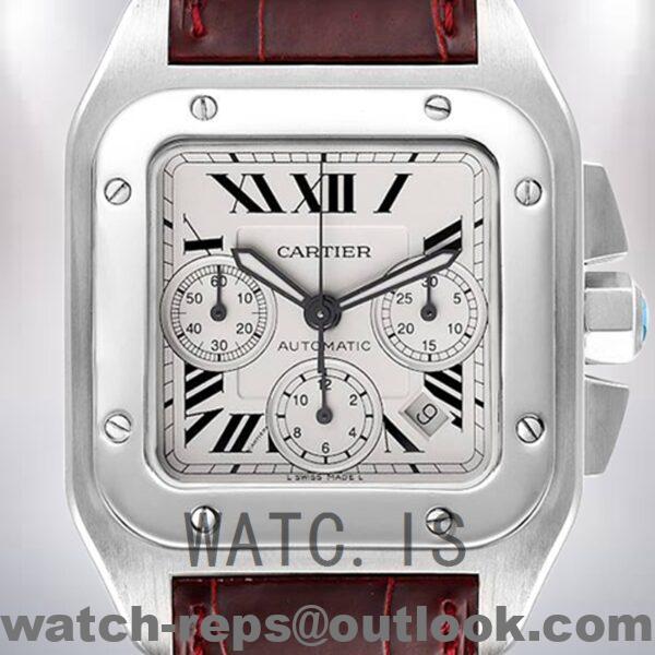 Cartier Santos 42mm Men's W20090X8 Silver-tone Watch