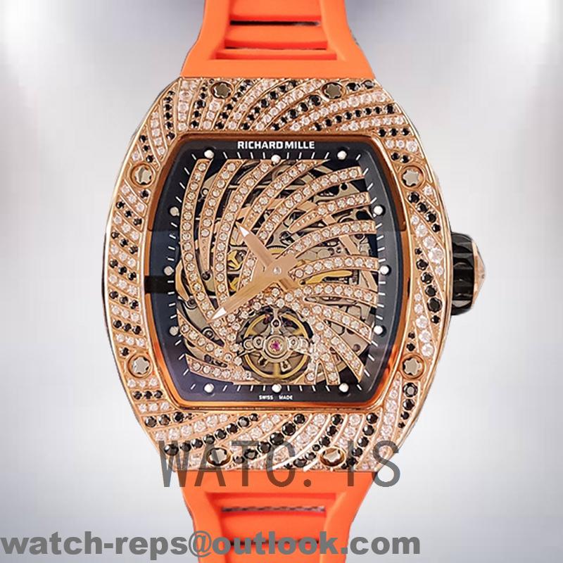 Richard Mille RM51-02 RM51-02-009 Around 48*40mm Ladies Rose Gold-tone Mechanical Watch 3