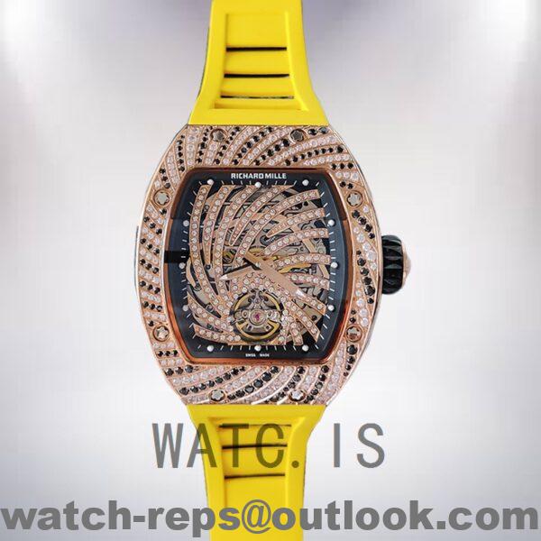 Richard Mille RM51-02 Ladies RM51-02-009 Around 48*40mm Diamond Paved Dial Rubber Band Watch - Image 2