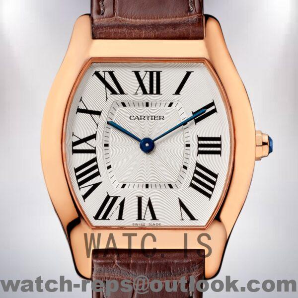 Cartier Tortue 30mm Ladies W1556362 Rose Gold-tone Leather Strap Watch 4