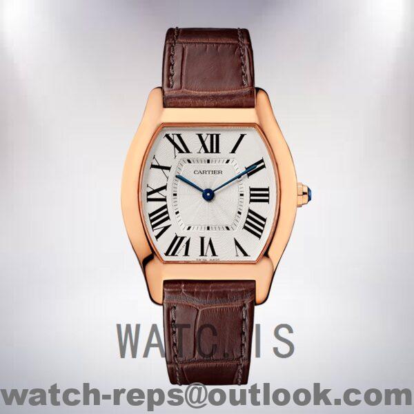 Cartier Tortue 30mm Ladies W1556362 Rose Gold-tone Leather Strap Watch 5