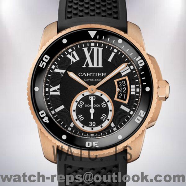 Cartier Calibre 42mm Men's W7100052 Rose Gold-tone Watch