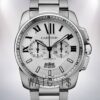 Cartier Calibre 42mm Men's W7100045 Silver White Dial Silver-tone Watch