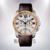 Cartier Calibre Men's 42mm W7100043 Silver-tone Leather Strap Watch - Image 2