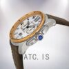 Cartier Calibre Men's 42mm W7100043 Silver-tone Leather Strap Watch - Image 4