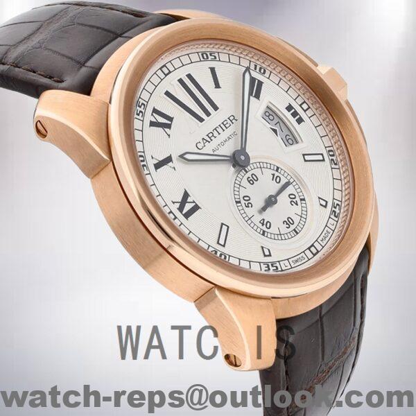 Cartier Calibre 42mm Men's W7100009 Rose Gold-tone White Dial Watch - Image 3
