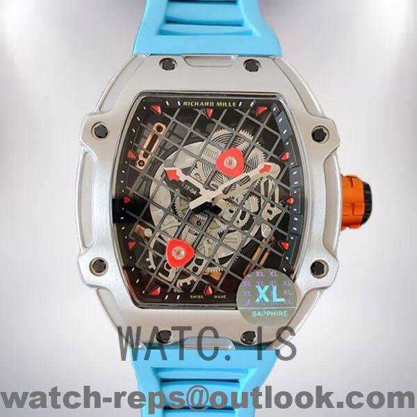 Richard Mille RM27-04 Around 38*48mm Men RM27-04-006 Rubber Band Transparent Dial Watch