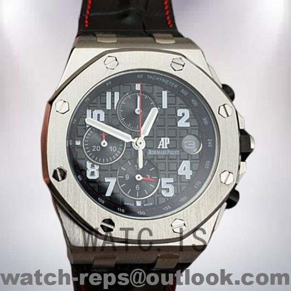 Audemars Piguet Royal Oak Offshore Men’s 43mm 26470ST.OO.A101CR.01 Silver-tone Leather Strap Watch 4