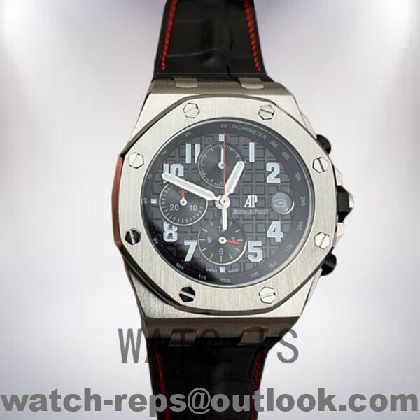 Audemars Piguet Royal Oak Offshore Men’s 43mm 26470ST.OO.A101CR.01 Silver-tone Leather Strap Watch 5