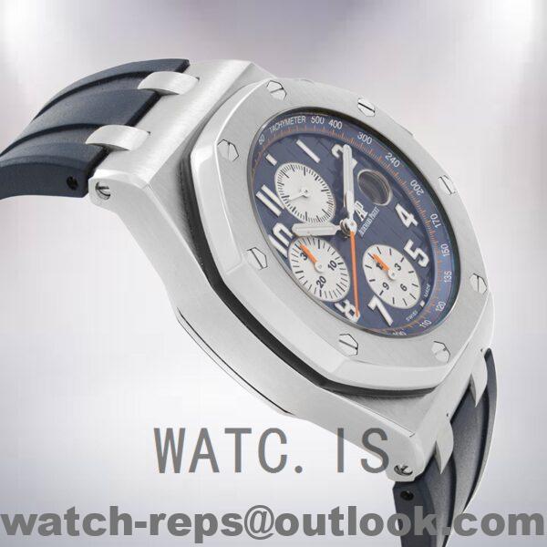 Audemars Piguet Royal Oak Offshore 26470ST.OO.A027CA.01 Men's 43mm Blue Dial Rubber Band Watch - Image 3