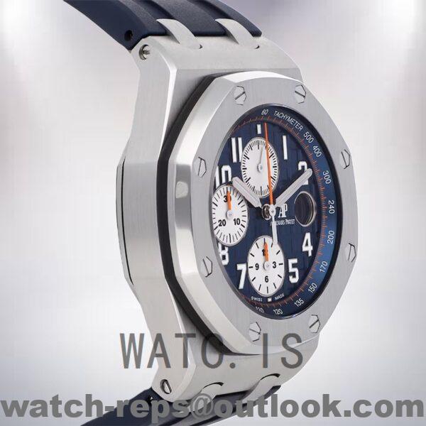 Audemars Piguet Royal Oak Offshore 26470ST.OO.A027CA.01 Men's 43mm Blue Dial Rubber Band Watch - Image 4