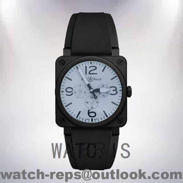 Bell&Ross Instruments Men’s 46mm BR01-94 Black Dial Rubber Band Watch 4