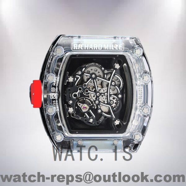 Richard Mille RM 055 Men RM 055-024 50*42mm Rubber Band Transparent Watch 6