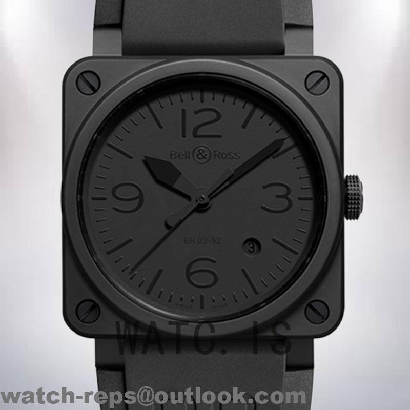 Bell&Ross Instruments BR03-93 42mm Men’s Black Dial Leather Strap Watch 3