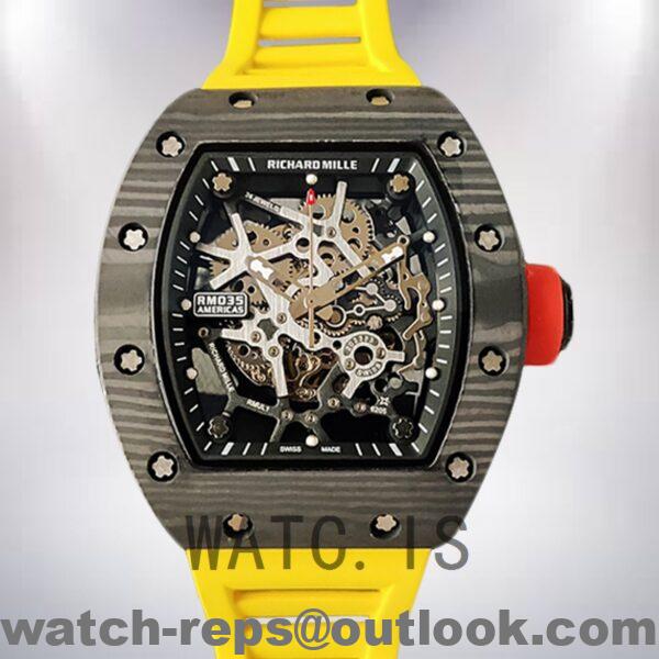 Richard Mille RM35 Men RM35-028 Around 48*40mm Rubber Band Watch 4