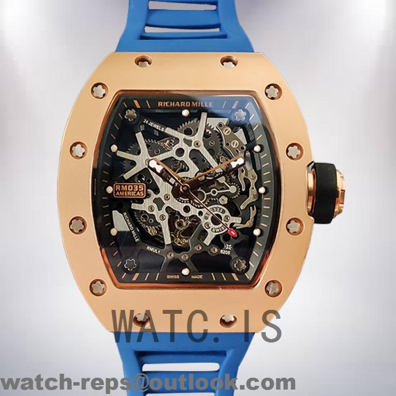 Richard Mille RM35 Men RM35-028 Around 48*40mm Rubber Band Watch 3