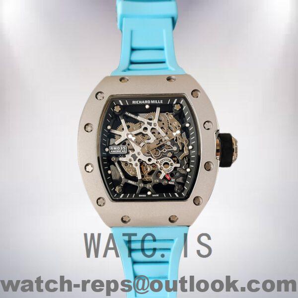 Richard Mille RM35 RM35-017 Around 48*40mm Men Rubber Band Watch 5