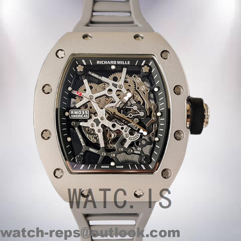 Richard Mille RM35 RM35-017 Around 48*40mm Men Rubber Band Watch 3