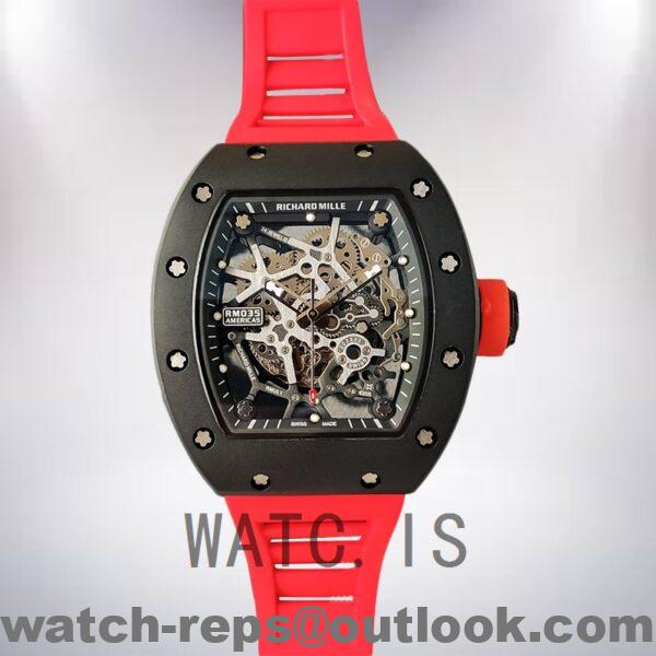Richard Mille RM35 Men Around 48*40mm RM35-012 Black-tone Skeleton Dial Watch - Image 2