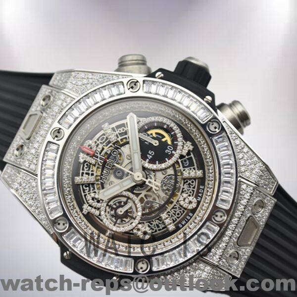 Hublot Big Bang 411.NX.1170.RX.0904 44mm Men Automatic Rubber Band Watch - Image 3