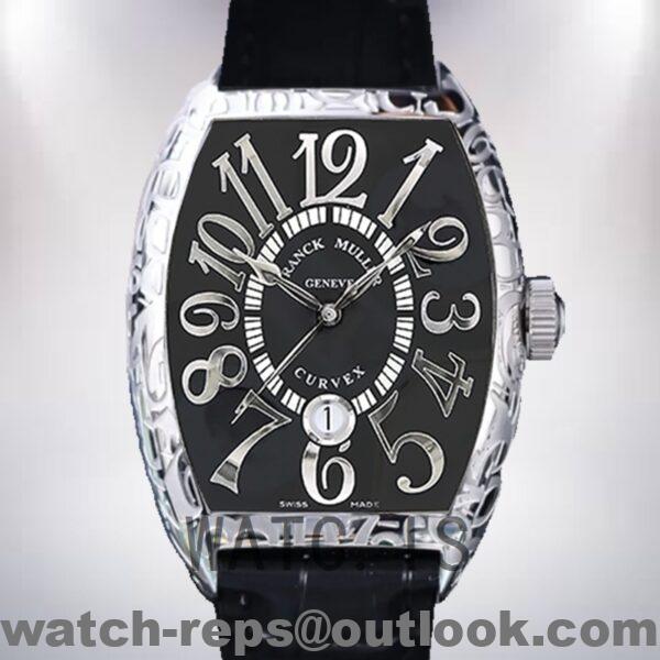 Franck Muller Cintrée Curvex 8880 CC AT 40mm Unisex Silver-tone Black Dial Watch