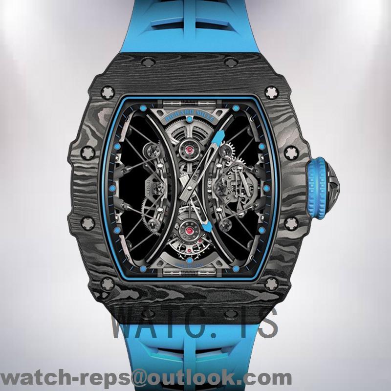 Richard Mille RM52-02 RM52-02-008 Men Around 50*42mm White Rubber Band Watch 2