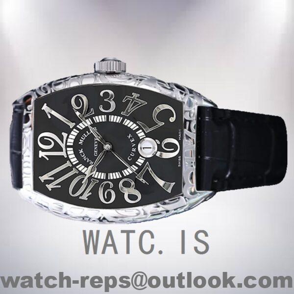 Franck Muller Cintrée Curvex 8880 CC AT 40mm Unisex Silver-tone Black Dial Watch - Image 3