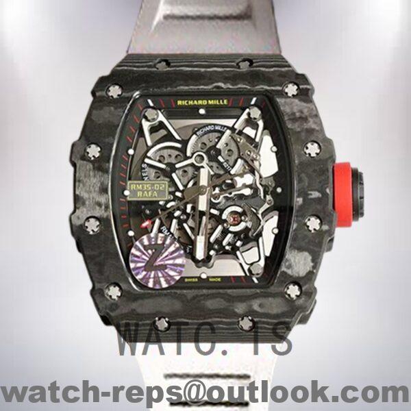 Richard Mille RM35-02 Around 50*42mm Men RM35-02-014 Black Transparent Dial Watch
