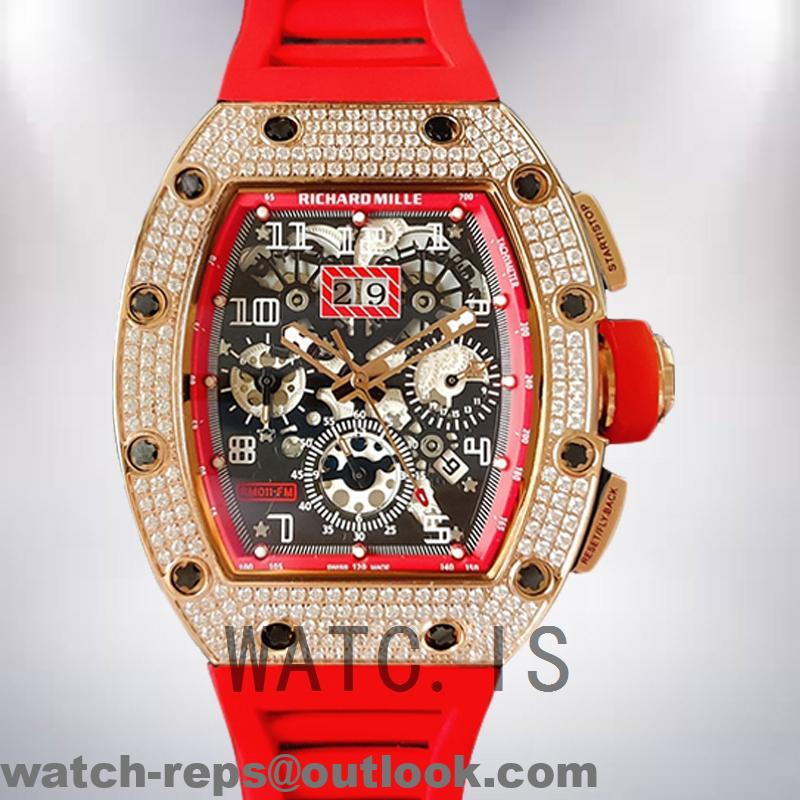 Richard Mille RM35-02 RM35-02-005 Men Around 50*42mm Transparent Dial Rubber Band Watch 3