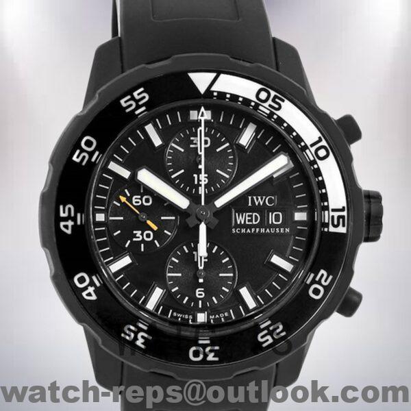 IWC Aquatimer Men's 45mm IWC376705 Rubber Band Black Dial Watch