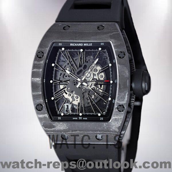 Richard Mille RM 010 50*42mm Men RM 010-013 Black Transparent Dial Watch