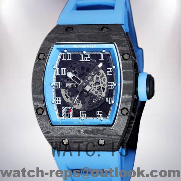 Richard Mille RM 010 50*42mm Men RM 010-008 Black Rubber Band Watch 4