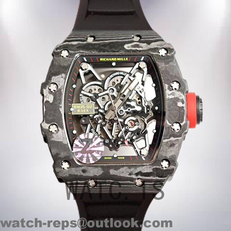 Richard Mille RM35-01 RM35-01-001 Around 50*42mm Men Slate Grey Transparent Dial Watch 2