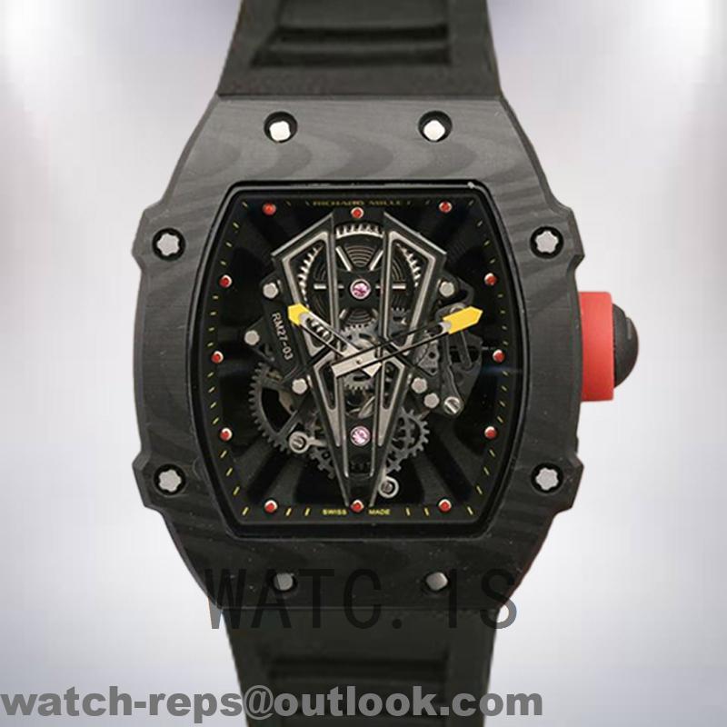 Richard Mille RM35-01 RM35-01-001 Around 50*42mm Men Slate Grey Transparent Dial Watch 3