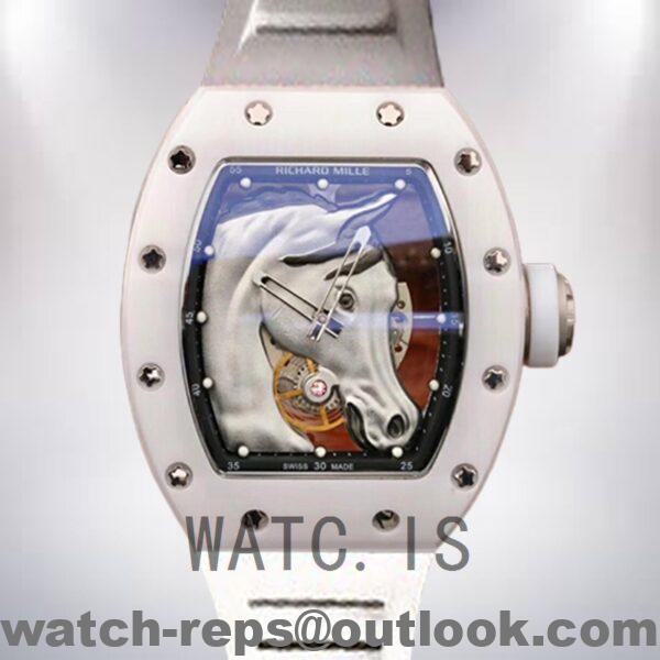 Richard Mille RM52-02 RM52-02-007 Around 50*42mm Men Horse Head Skeleton Dial Watch