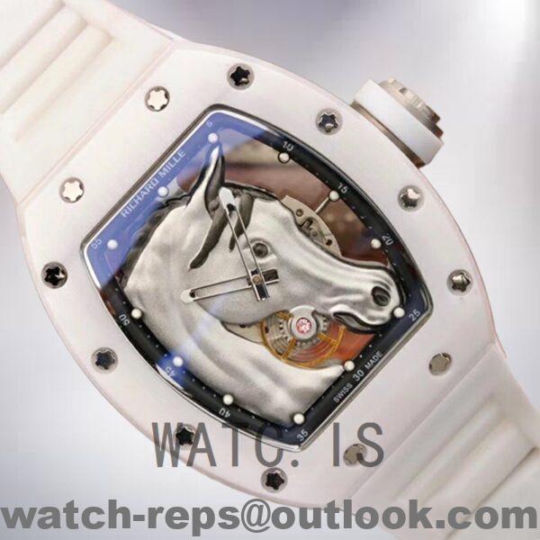 Richard Mille RM52-02 RM52-02-007 Around 50*42mm Men Horse Head Skeleton Dial Watch - Image 3