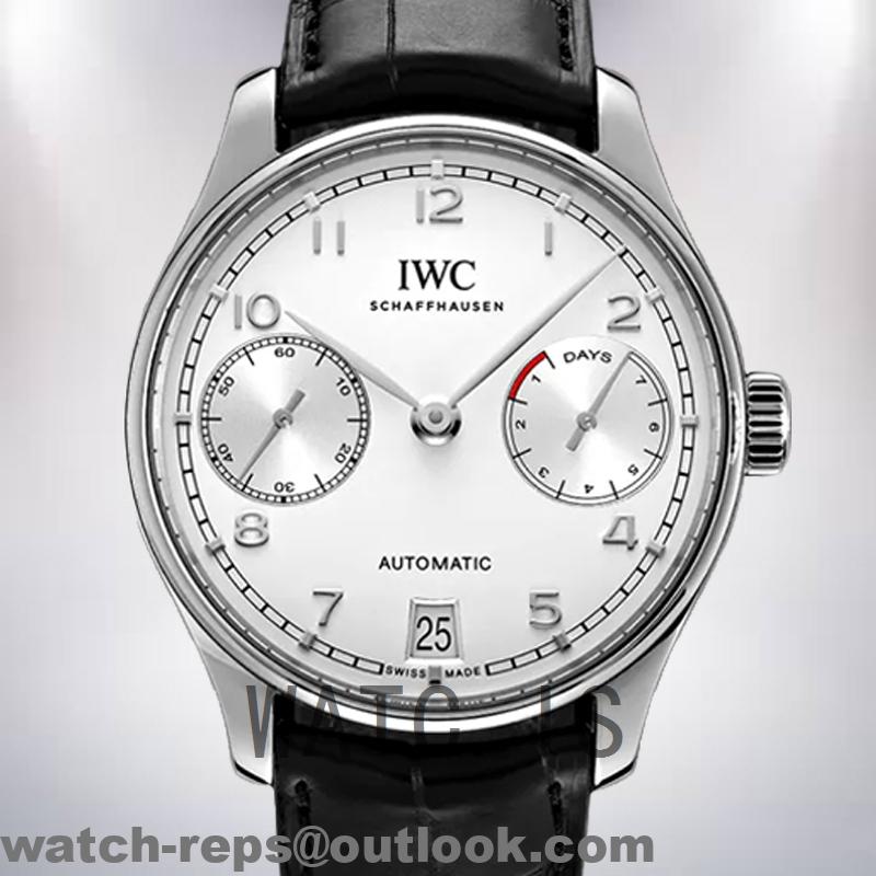 IWC Pilot 43mm Men’s IW500401 Black Dial Leather Strap Watch 2