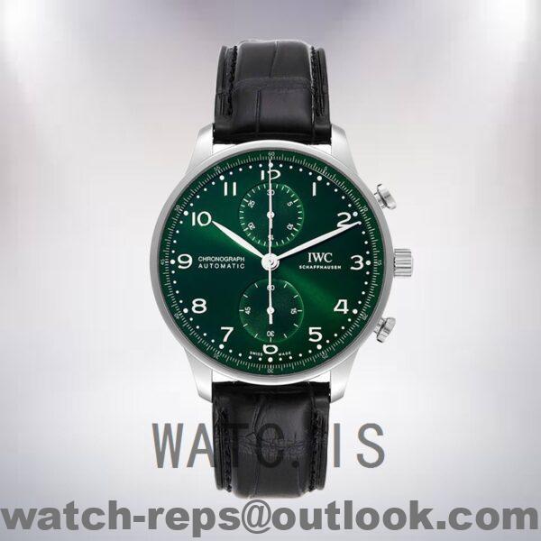 IWC Portuguese Chrono IW371615 42mm Men's Green Dial Quartz Watch - Image 2