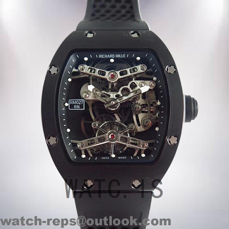 Richard Mille RM030 Around 50*42mm RM030-001 Men Rubber Band Black Watch 3