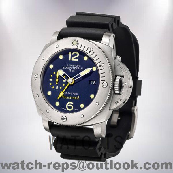 Panerai Luminor Submersible GMT PAM00719-001 47mm Men's Silver-tone Black Dial Watch - Image 3