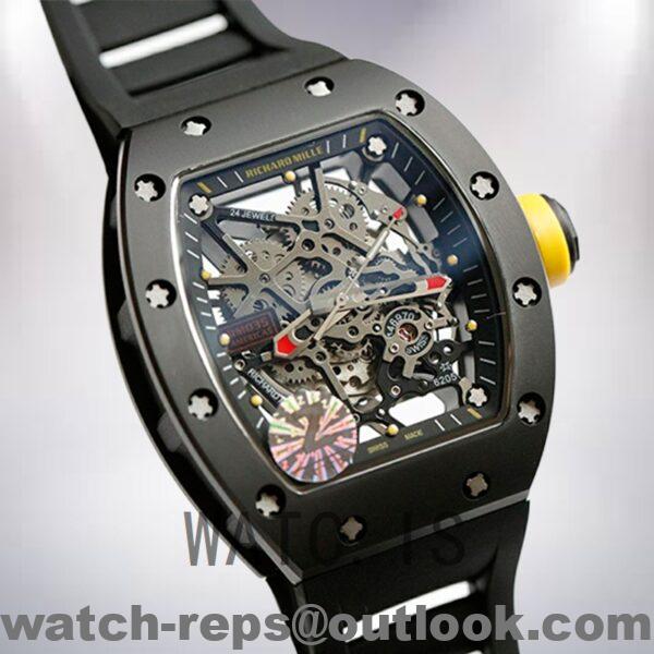 Richard Mille RM035 RM035-007 Men Around 50*45mm Rubber Band Black Watch 6