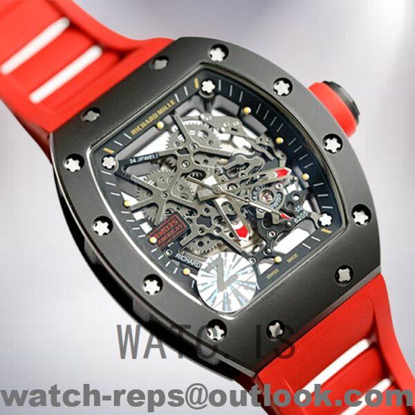Richard Mille RM035 Around 50*45mm RM035-006 Men Transparent Dial Rubber Band Watch - Image 3