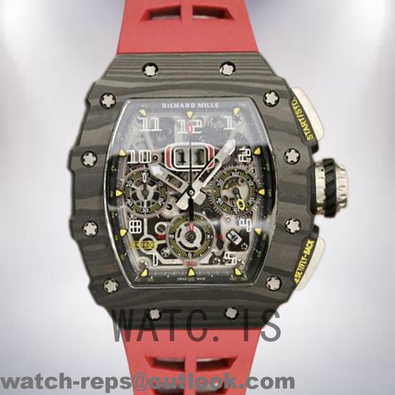 Richard Mille RM11-03 RM11-03-003 Around 50*40mm Men Rubber Band Black Watch 2