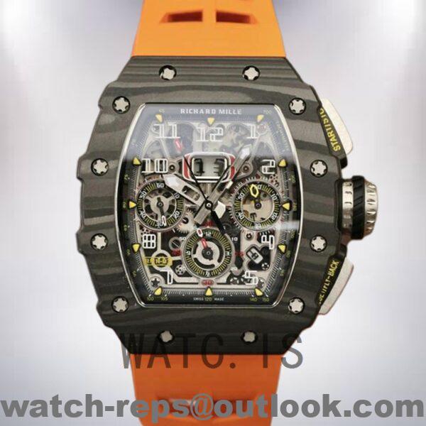 Richard Mille RM11-03 RM11-03-003 Around 50*40mm Men Rubber Band Black Watch 4