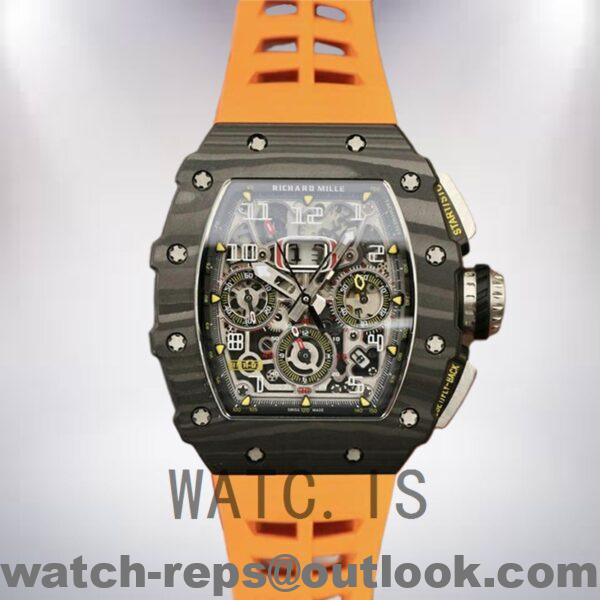 Richard Mille RM11-03 RM11-03-003 Around 50*40mm Men Rubber Band Black Watch 5