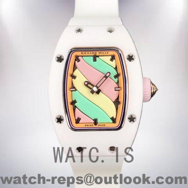 Richard Mille RM07-03 RM07-03-001 Around 31*45mm Ladies Candy Dial Rubber Band Watch