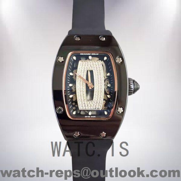Richard Mille RM07-01 Around 31*45mm RM07-01-006 Ladies Rubber Band Black With Diamonds Dial Watch - Image 2