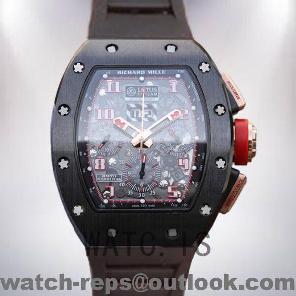 Richard Mille RM011 RM011-001 Around 50*40mm Men Black Transparent Dial Watch