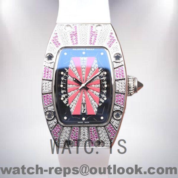 Richard Mille RM007 Ladies RM007-001 Around 31*46mm Pink With Diamonds Dial Mechanical Watch